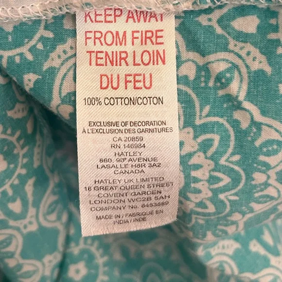 3/$30✨🩵Hatley Summer Travel Turquoise Tunic ☀️🏖️⛱️~ Large ~ 100% Cotton - Picture 11 of 11